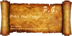 Puhl Gyöngyi névjegykártya